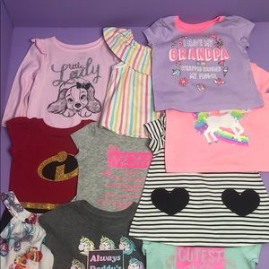 Lot of 12 toddler girls spring shirts 12-18m